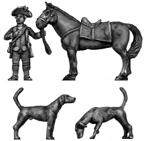 George Washington with horse and dogs (28mm)