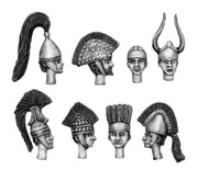 Strip of 4 helmets and heads (28mm)