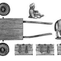 Flatbed mule cart with boxes (28mm)