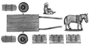 Flatbed mule cart with boxes (28mm)