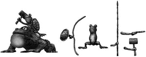 Pond Wars Frog Cavalry on toad mount with assorted hand weapons (28mm)