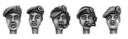 Set of five British beret heads (28mm)