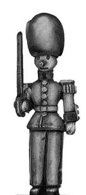 Toy Town Soldier Officer in busby at attention (28mm)