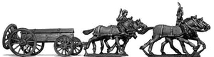 Four horse caisson, cantering, with two civilian drivers (28mm)