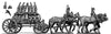 Four horse caisson würtz wagon, walking, with two civilian drivers (28mm)