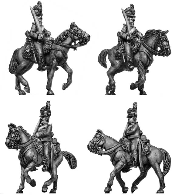 Chasseur à Cheval, at rest, short caracot jacket, in helmet (28mm)
