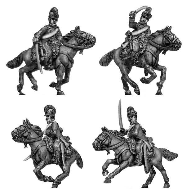 Chasseur à Cheval charging tailed surtout coat in helmet (28mm)