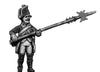 Russian Musketeer NCO, coat with lapels and collar, halberd, advancing (28mm)