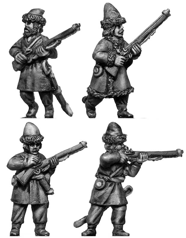 Ural Cossacks, dismounted, skirmishing (28mm)