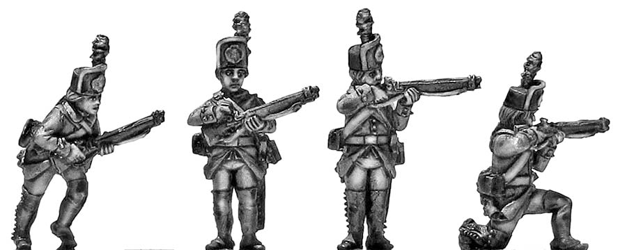 Jager in kasket hat with 1779 rifle skirmishing (28mm)