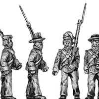 Mexican Line Infantry, in irregular hats, marching (18mm)