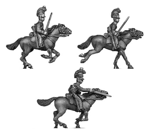 Household cavalry in helmet charging (18mm)
