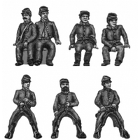 Caisson team (riders in kepi) - six horses, caisson and crew (15mm)