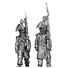 Grenadier, bicorne & greatcoat, march attack (18mm)
