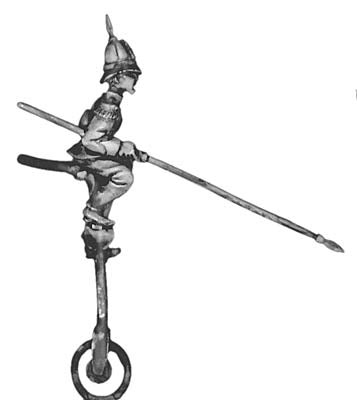 Lancer on unicycle in pith helmet (28mm)